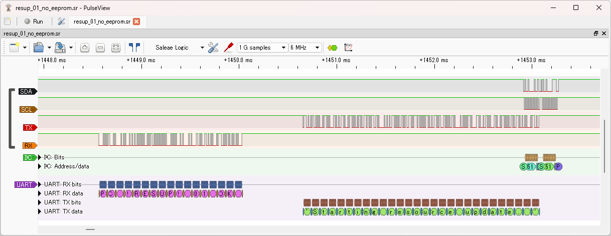 PC !RESUP! 01 の実行の様子 1
