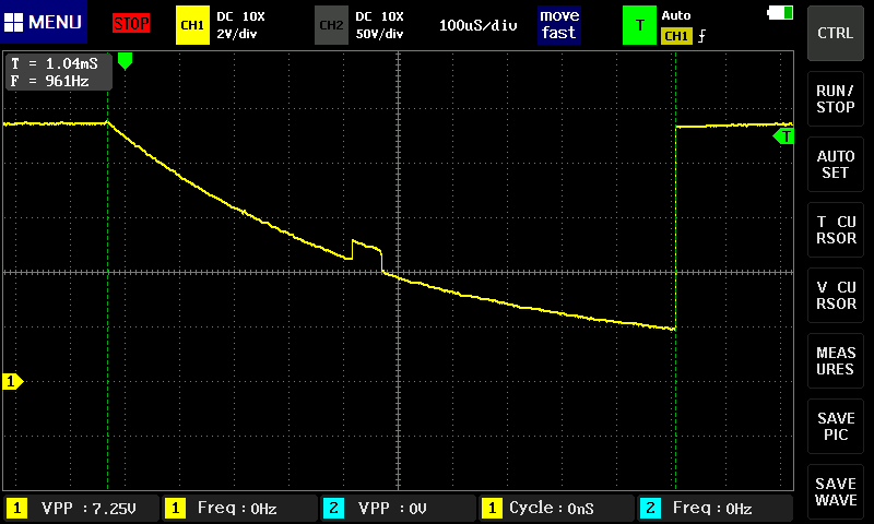 実行中 7セグ消灯 ボタン1