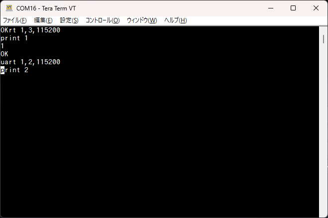 uartコマンドを使用 (Tera Term)