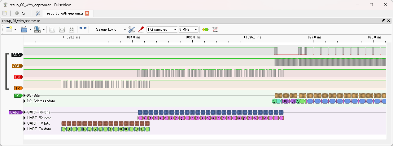 EEPROMを接続して PC !RESUP! 00 を実行
