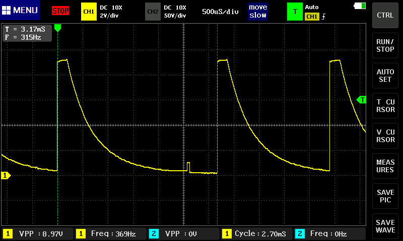 実行中 7セグ点灯 KAあり ボタン1