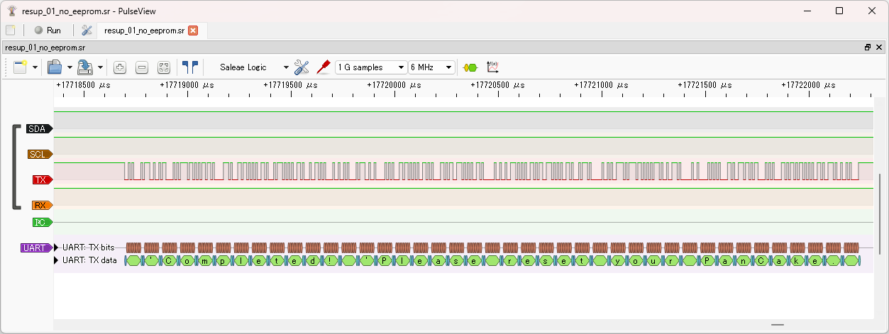 PC !RESUP! 01 の実行の様子 3