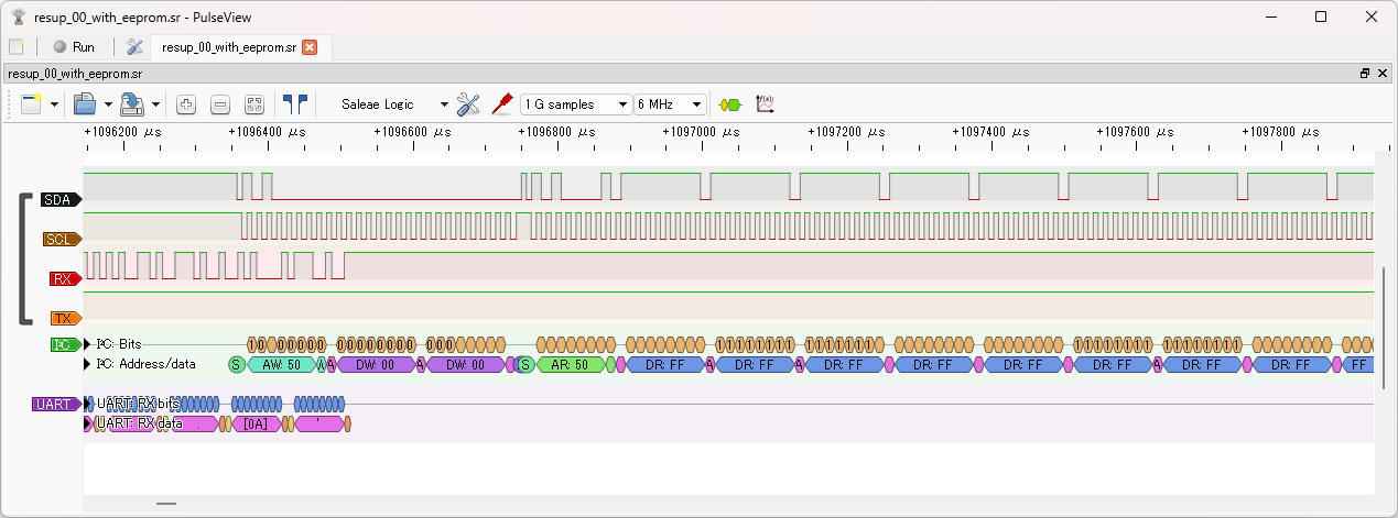 EEPROMを接続して PC !RESUP! 00 を実行 2