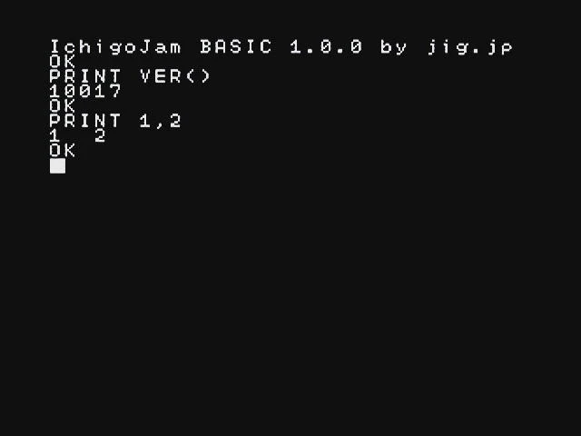 1.0.0 の PRINT でコンマを使う