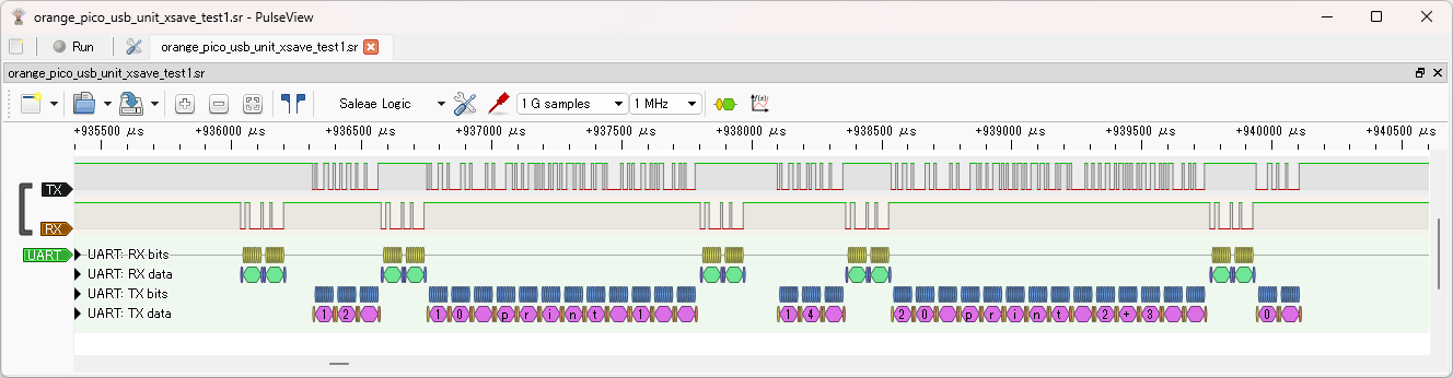 短いプログラムを送信する様子