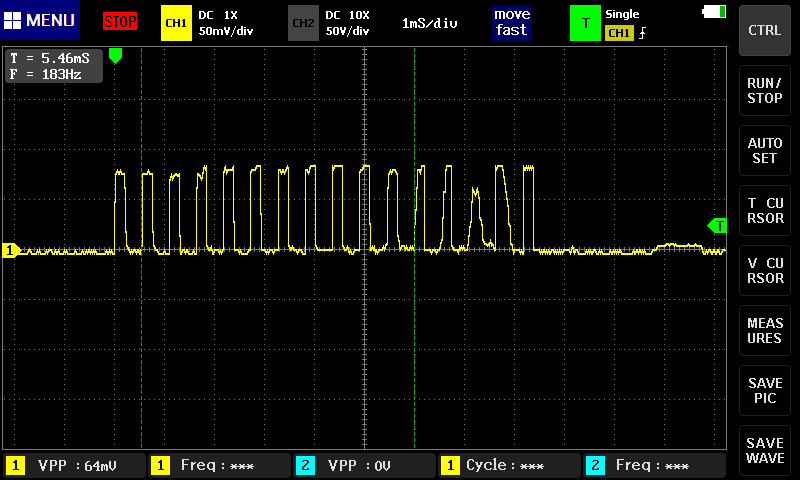 キー押下時の音の波形