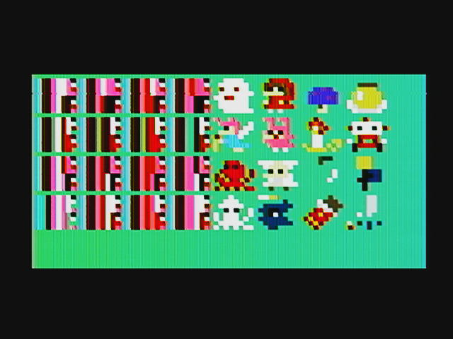 最後の32個のスプライトの描画結果