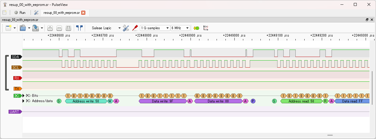 EEPROMを接続して PC !RESUP! 00 を実行 4