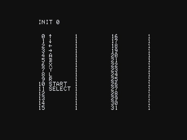 ゲームコントローラを接続しない状態での実行結果