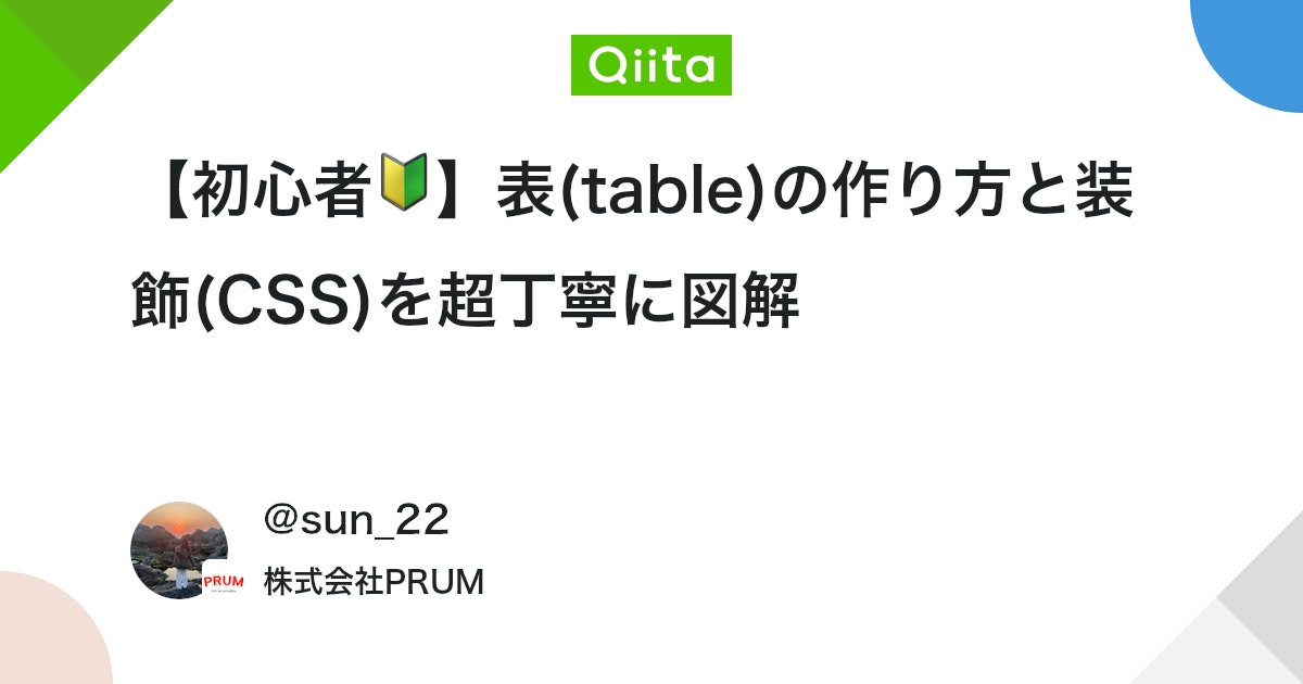 【初心者🔰】表(table)の作り方と装飾(CSS)を超丁寧に図解 #初心者向け - Qiita