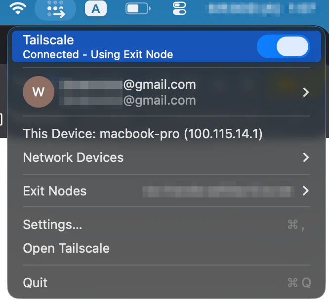 MacBook ProのTailscale接続確認