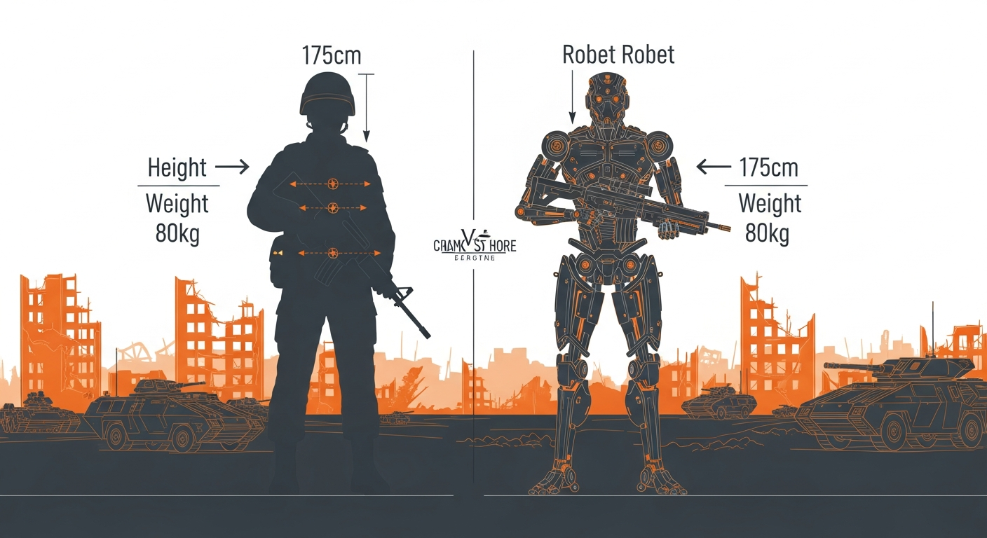 人間とヒューマノイドロボットの比較図