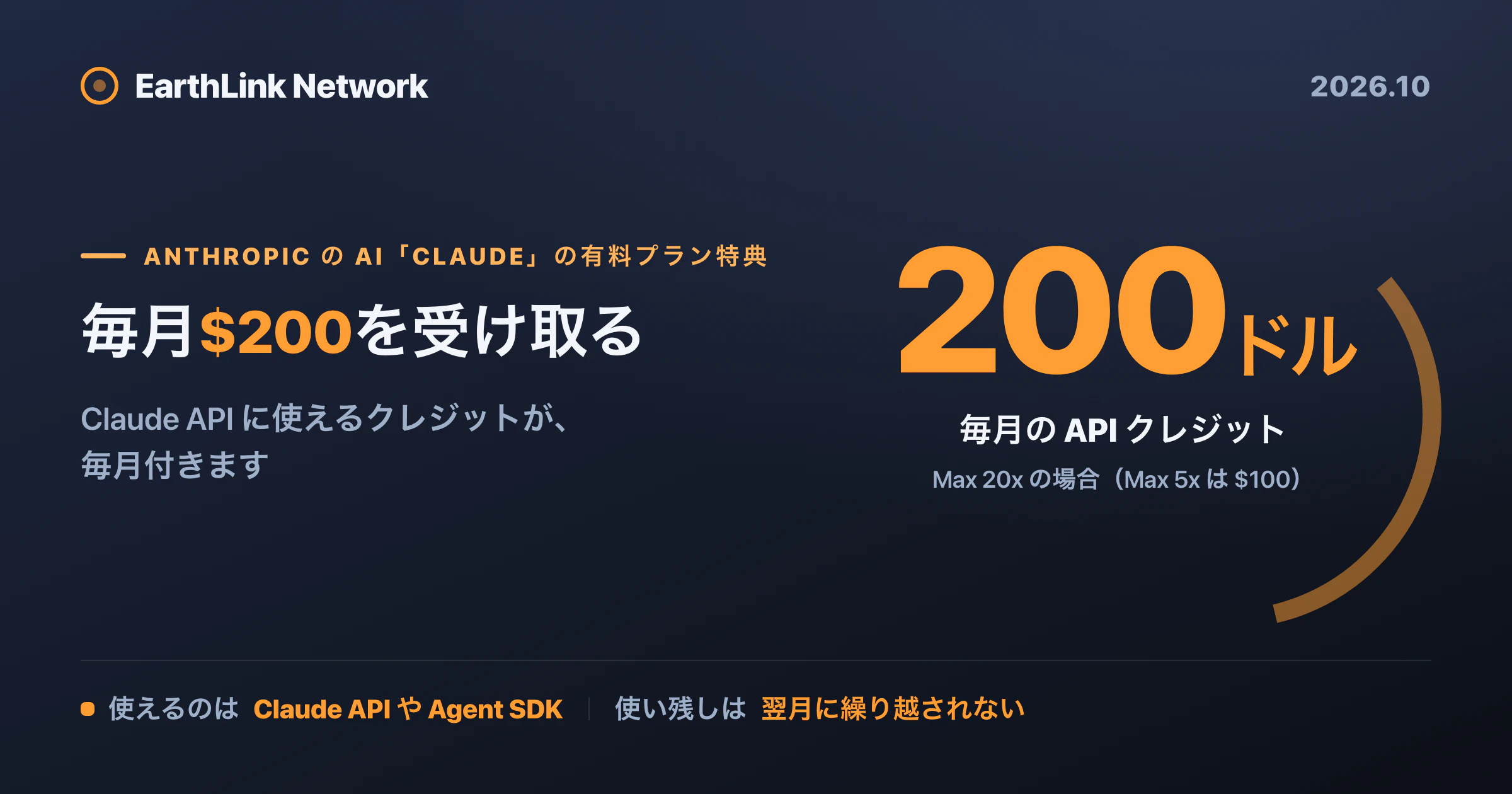 Claude Max / Team プランで、API クレジットが毎月配布されるようになりました ── Max 20x は毎月 $200