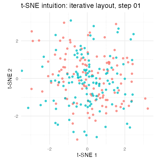t-SNE iterative layout
