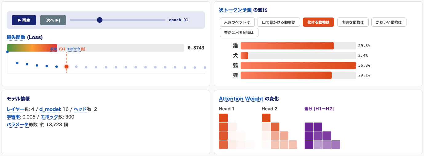 学習タブのスクリーンショット