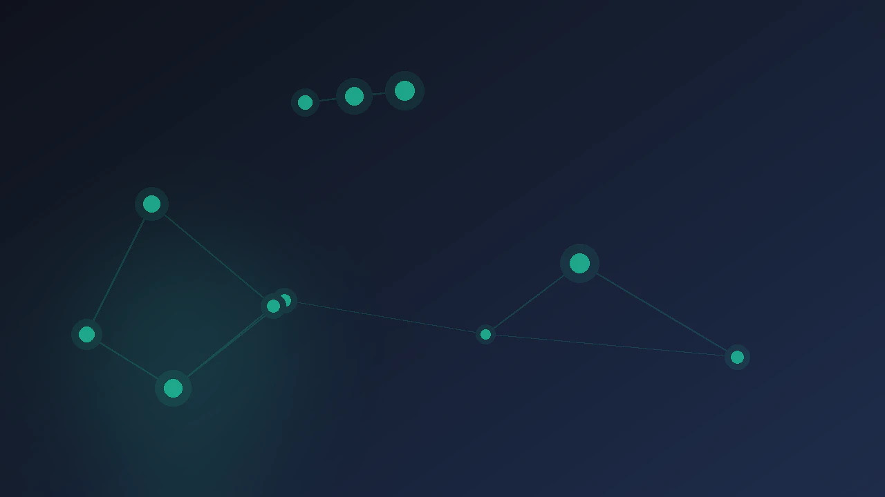 Abstract gradient illustration of branching model-migration paths