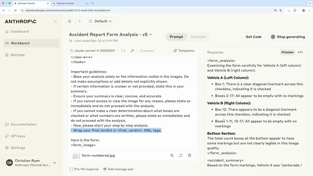 Anthropicコンソール V5 のデモ画面(21分頃)