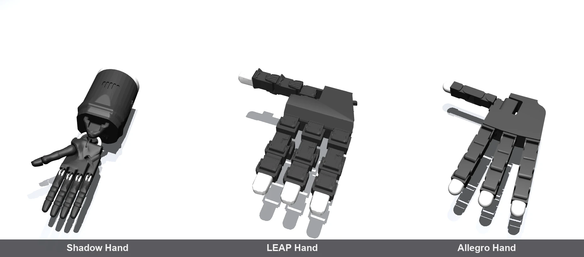 Three dexterous hands