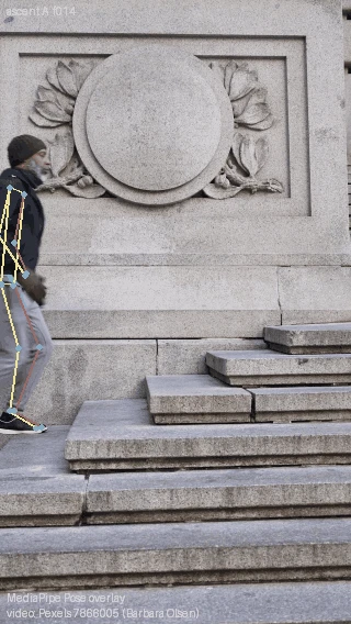 Skeleton tracking on real stairs footage