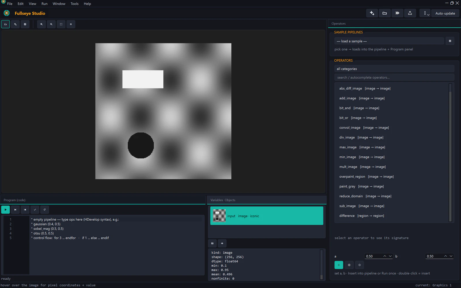 Studio main screen