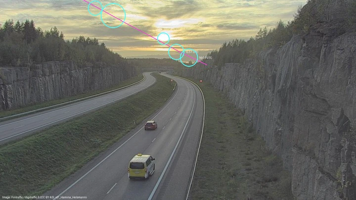 the sunset seen by C0362200 (E18, Hamina, Finland; metadata says direction UNKNOWN): the sun's path for the evening draw