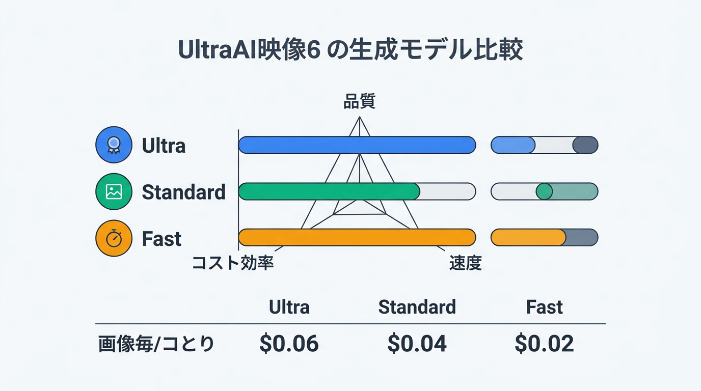 Ultra・Standard・Fastの品質・速度・コスト比較