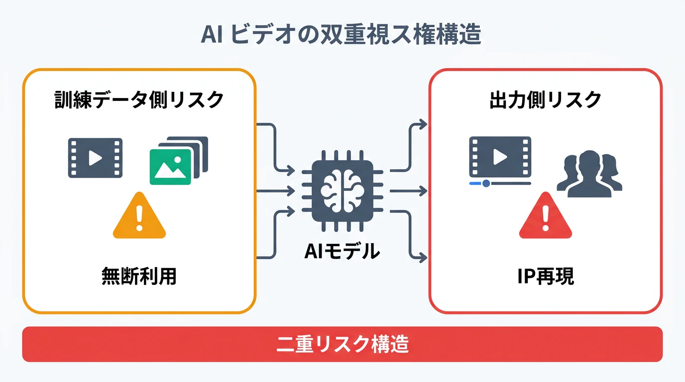 AI動画生成の著作権リスク二重構造