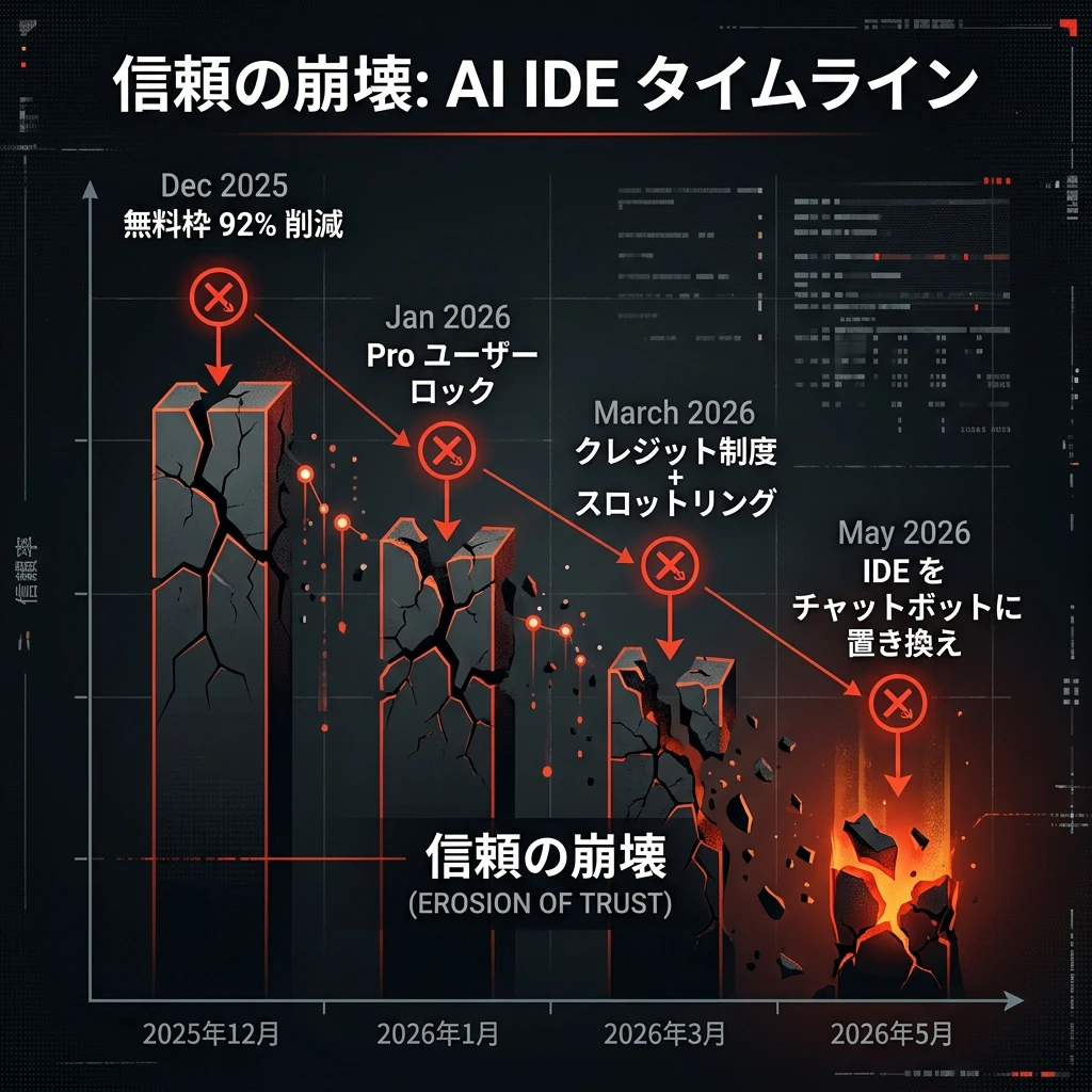 信頼崩壊のタイムライン