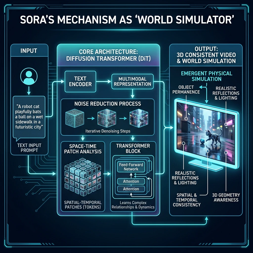 Soraの世界シミュレータの概念