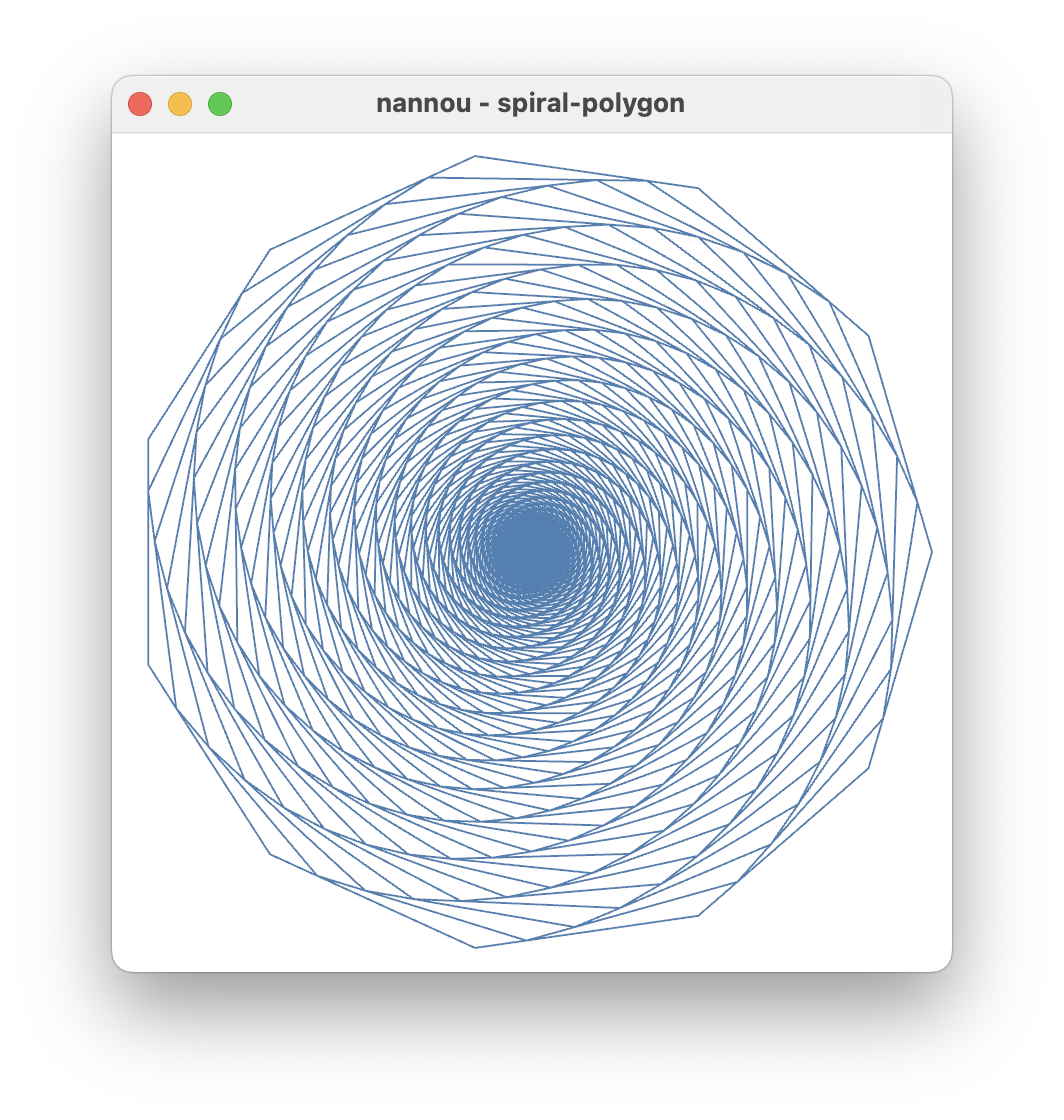再帰的な多角形に現れる螺旋