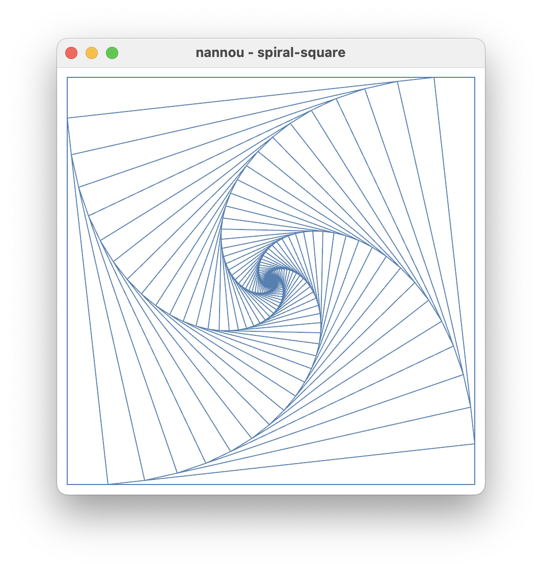 再帰的な正方形に現れる螺旋