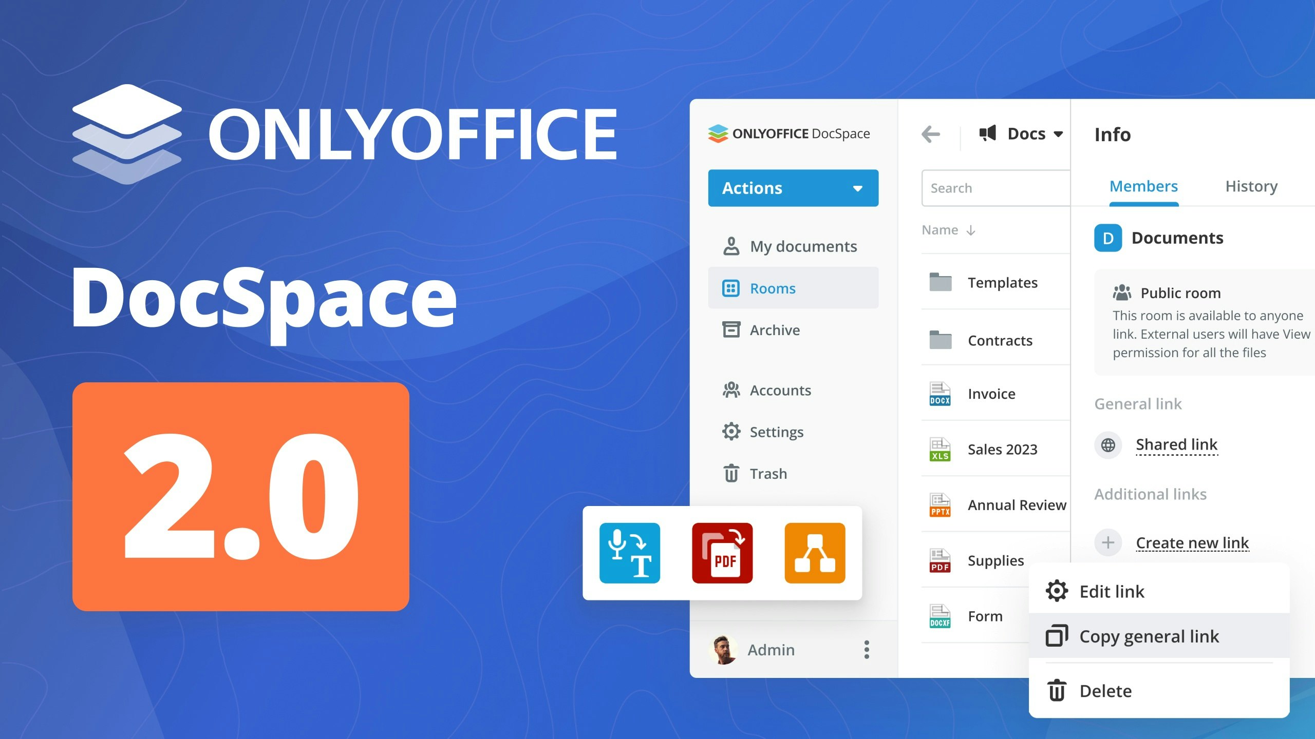 ONLYOFFICE DocSpace 2.0がリリース! パブリックルーム、プラグイン、データ再配置、右横書きUIなど
