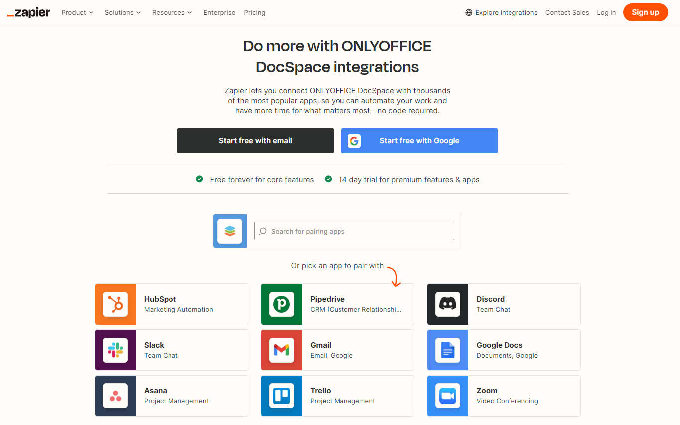 ONLYOFFICE DocSpace & Zapier: ready-to-use templates available