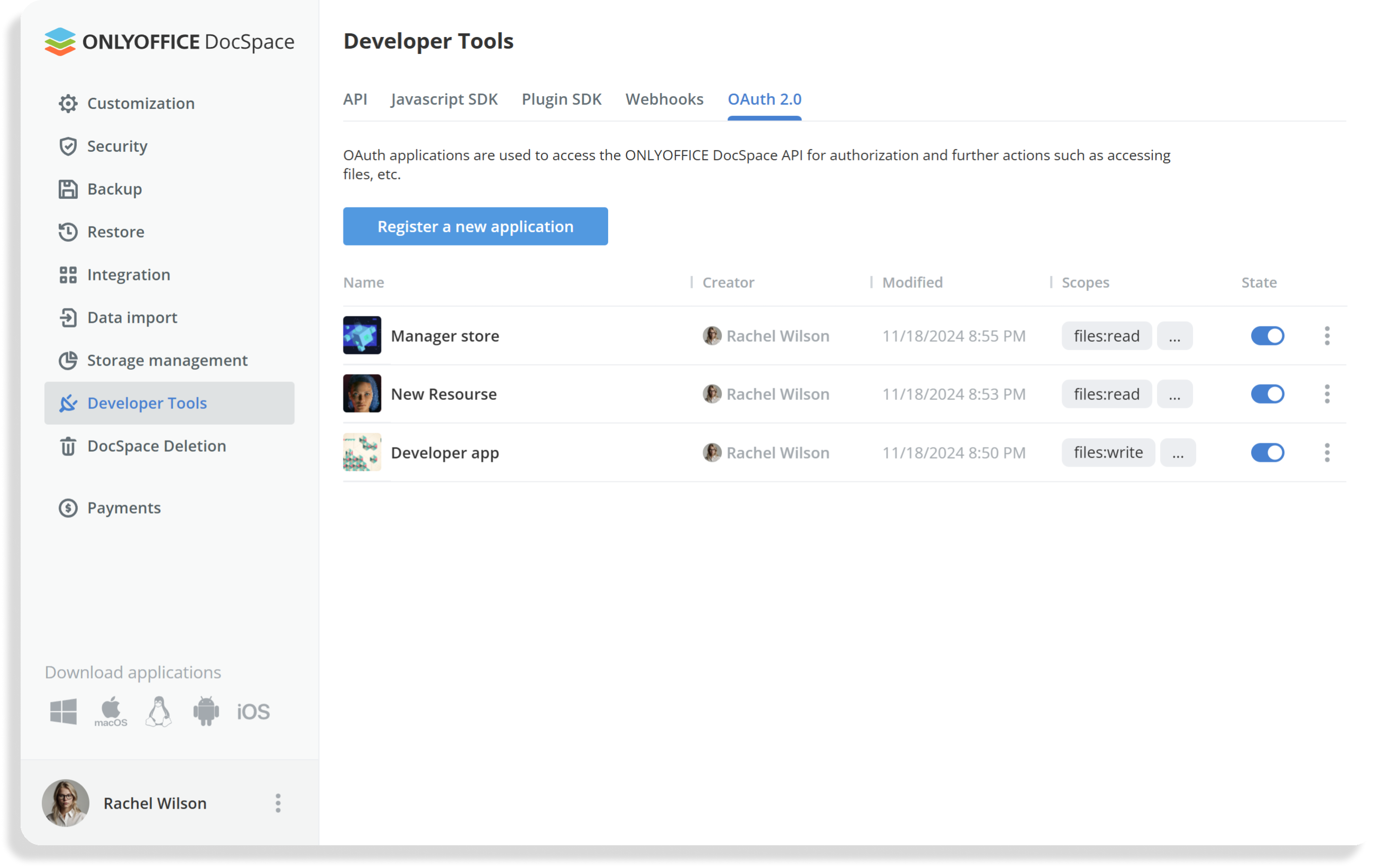 ONLYOFFICE DocSpace Developer: secure document storing and collaboration for your web app users