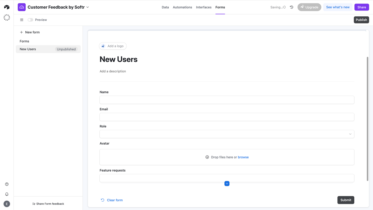 Form Configuration for Airtable