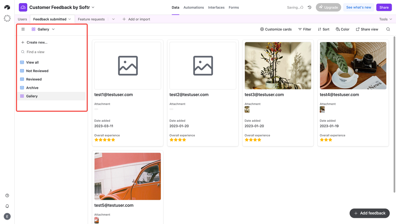 Airtable’s Interface view