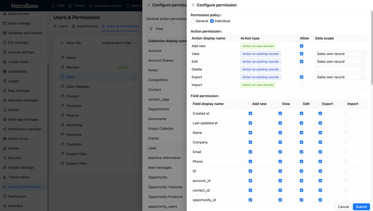 Field-Level Permission Settings