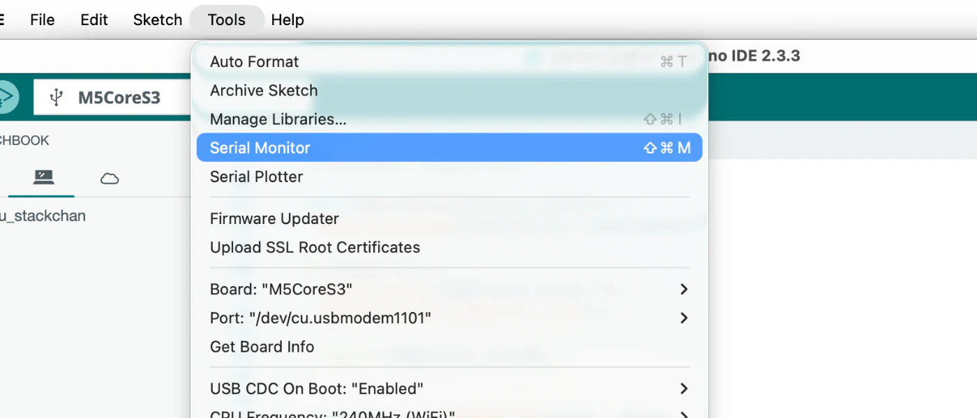 Dify APIとの接続をシリアルモニターで確認