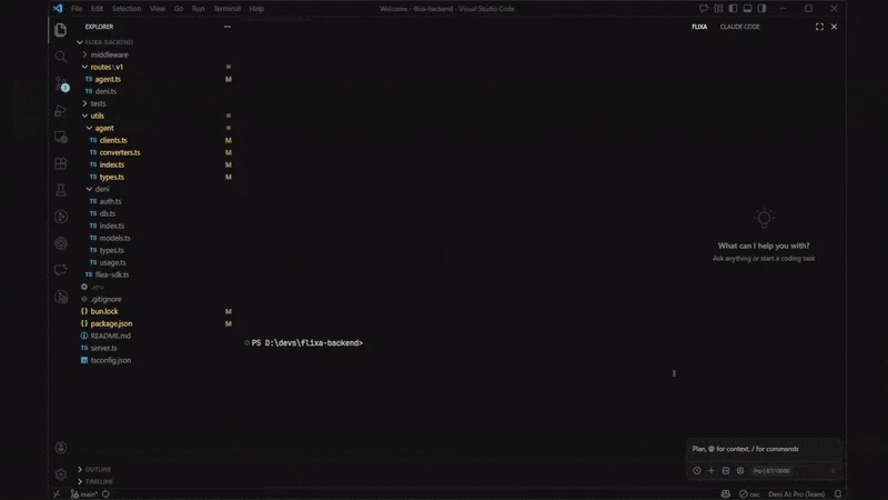 Agent Modeで編集している様子