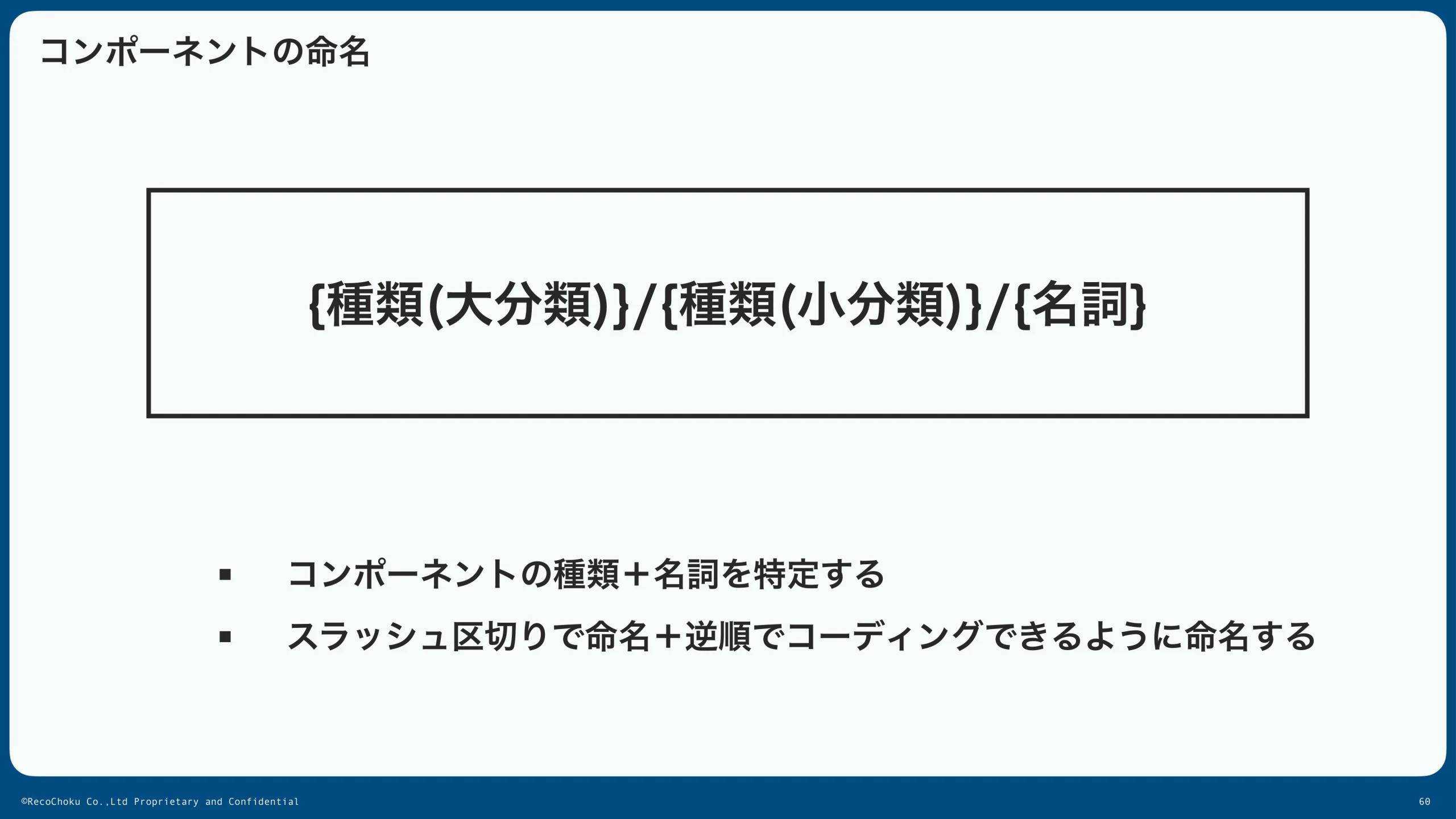 コンポーネントの命名ルール:種類+オブジェクト