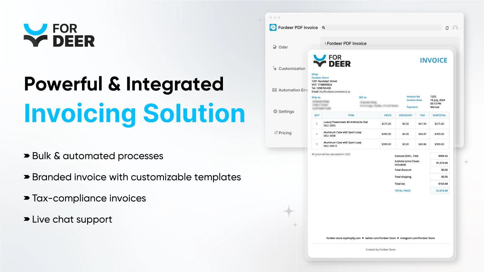 Fordeer: PDF Invoice Generatorのアプリストア画像