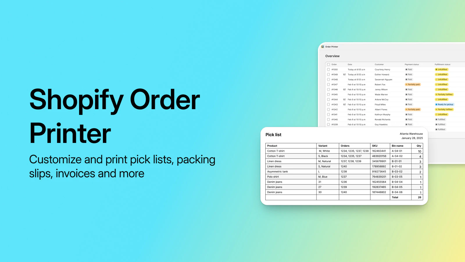 Shopify Order Printerのアプリストア画像